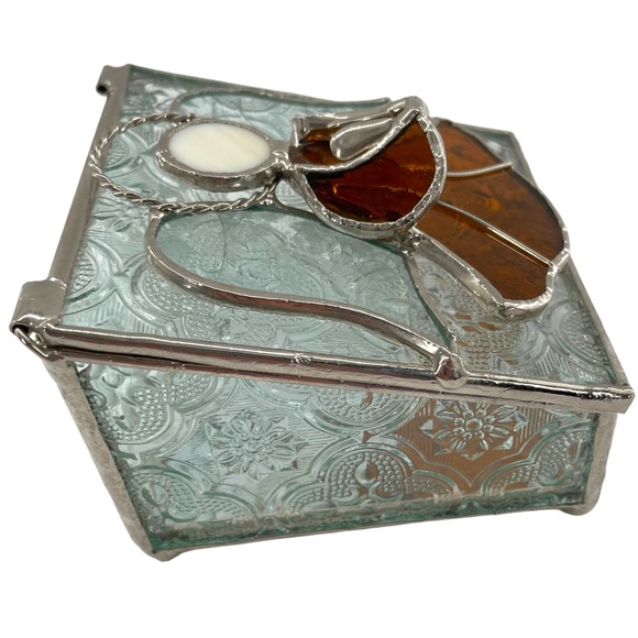 Stainglass "Angel" Trinket Box with Mirror Bottom - Picture 4 of 7